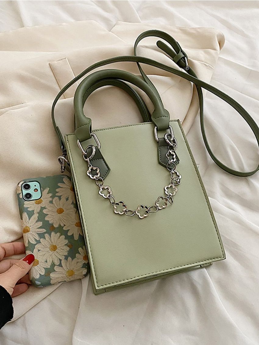 Minimalist Chain Decor Square Bag