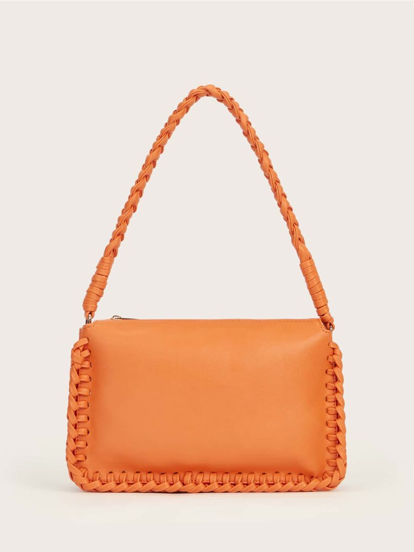 Braided Trim Baguette Bag