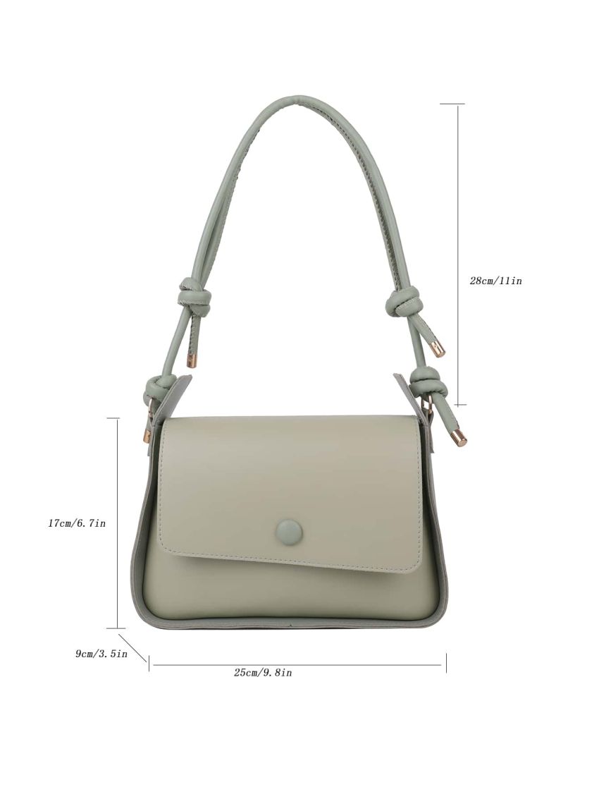 Button Detail Flap Square Bag