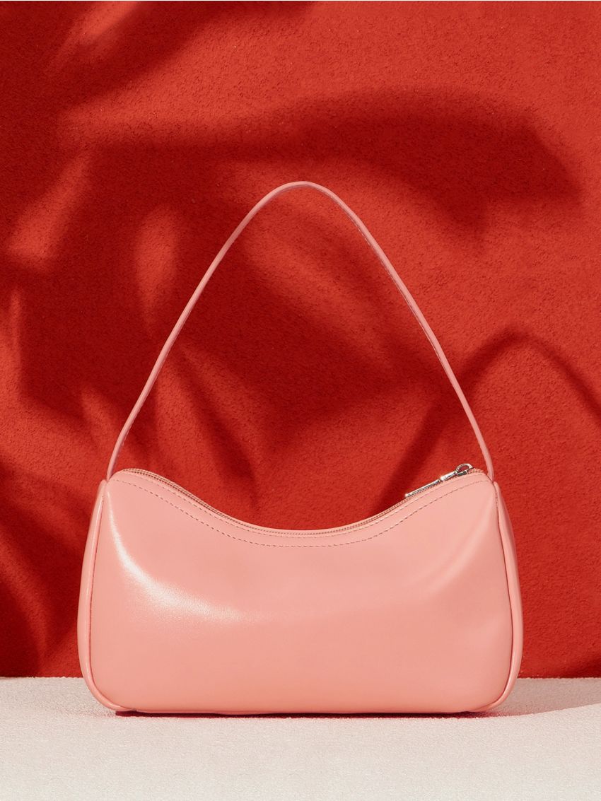 ICON Eyelet Buckle Decor Shoulder Baguette Bag