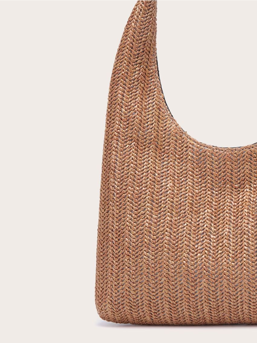 Minimalist Top Handle Straw Bag
