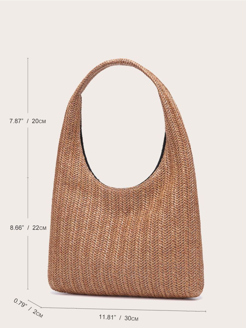 Minimalist Top Handle Straw Bag