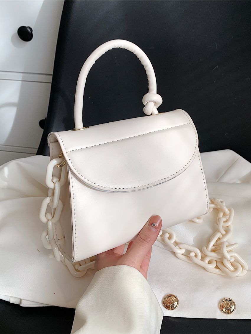 Mini Top Handle Flap Chain Square Bag