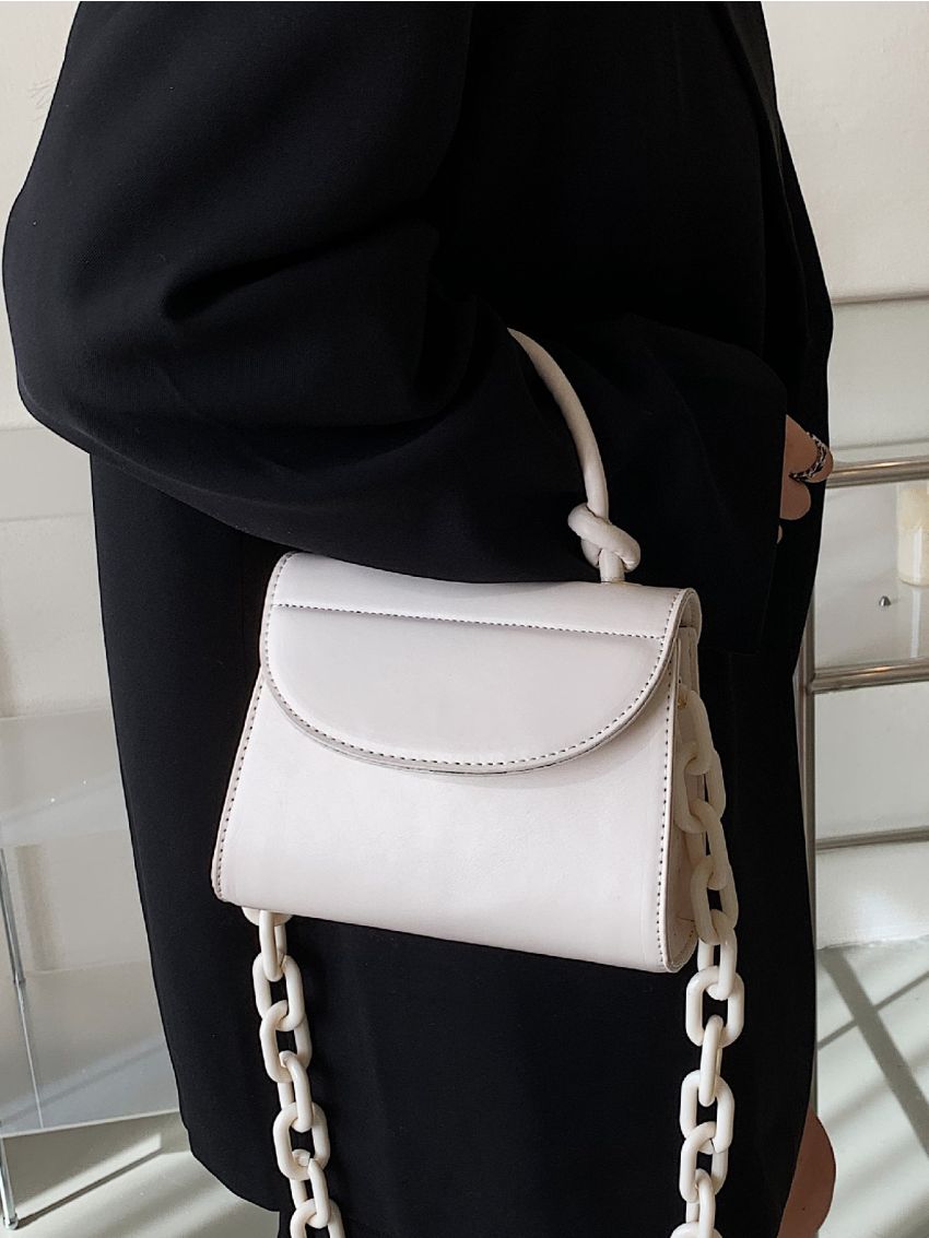 Mini Top Handle Flap Chain Square Bag
