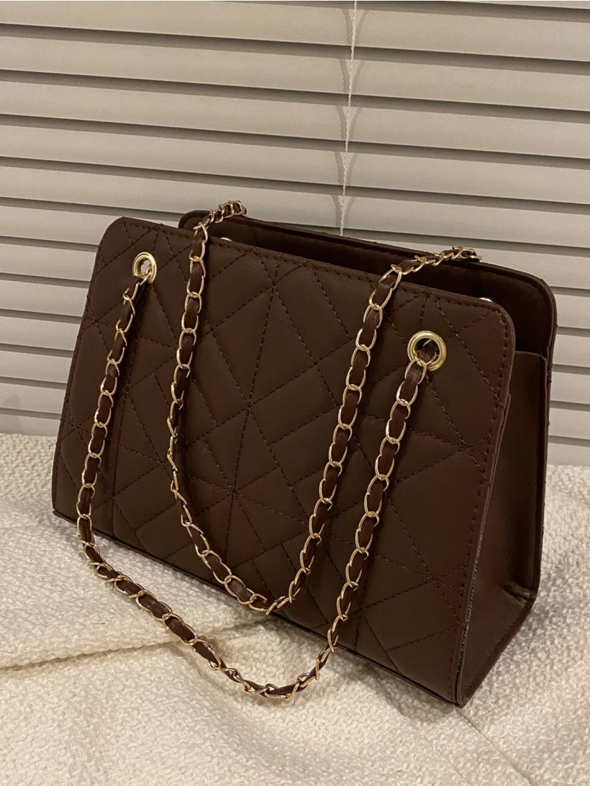 Quilted Chain Square Bag