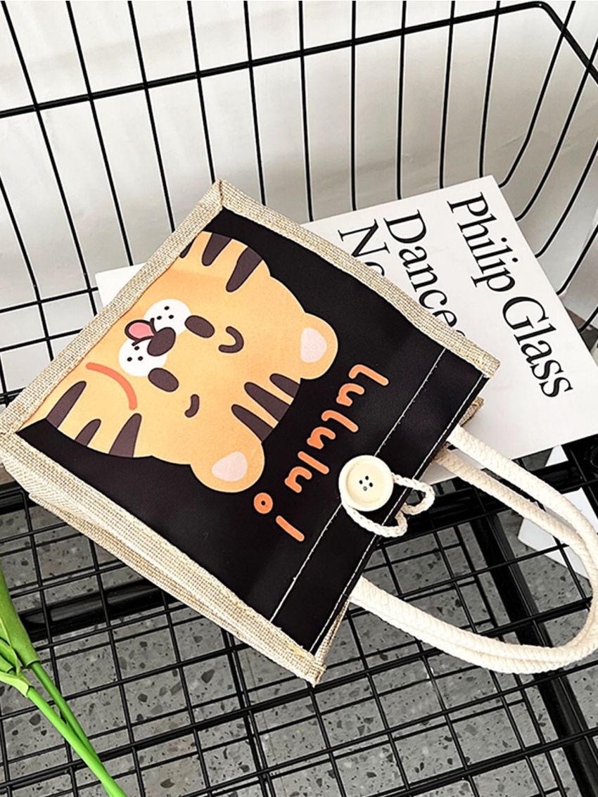 Cartoon Tiger Graphic Square Bag