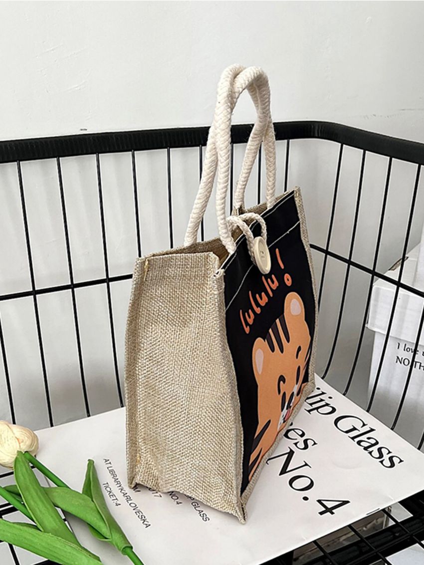 Cartoon Tiger Graphic Square Bag