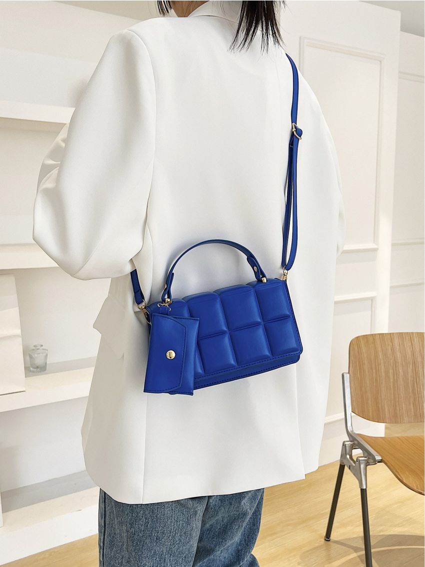 Mini Minimalist Flap Square Bag With Small Purse