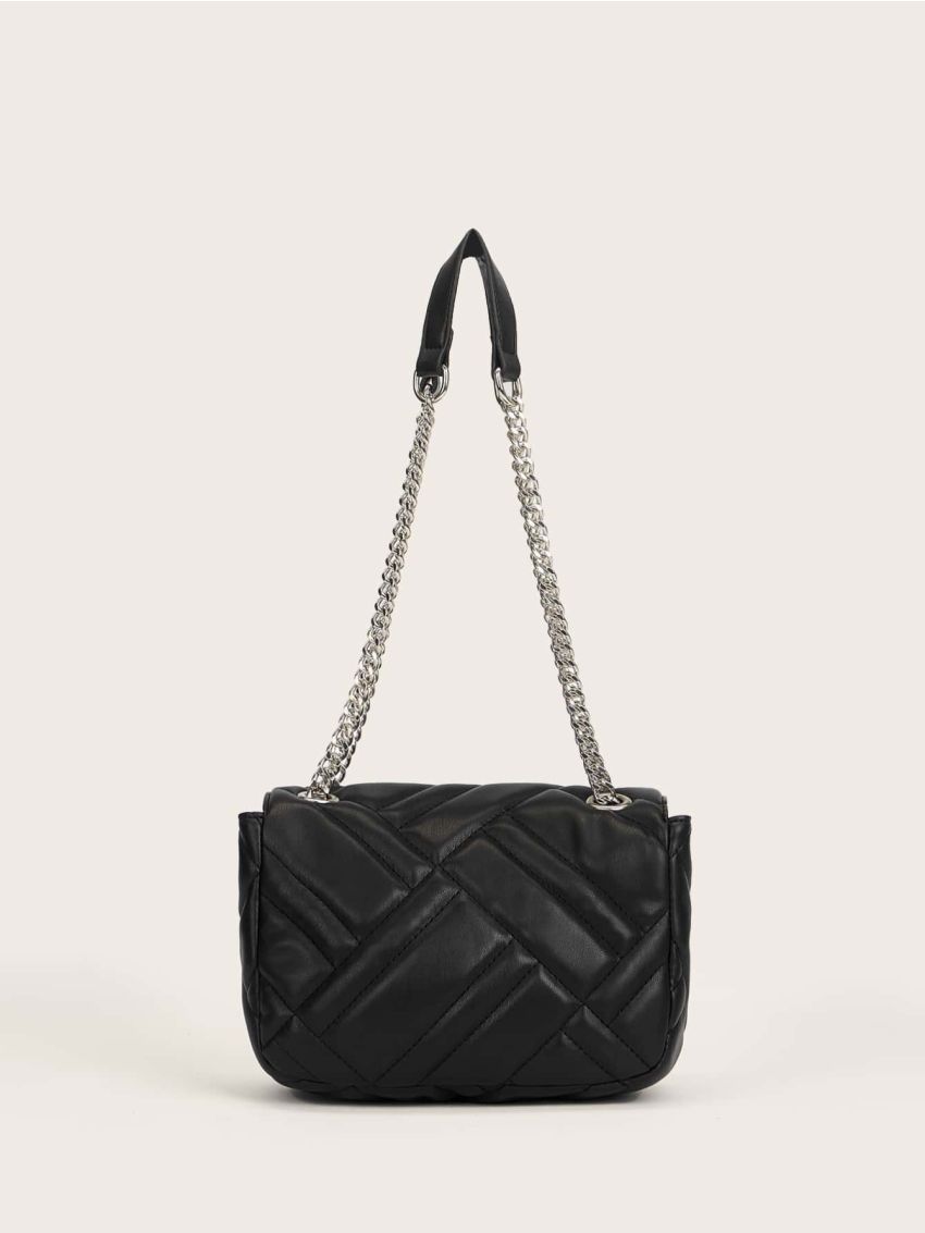 Metal Lock Flap Chain Shoulder Bag