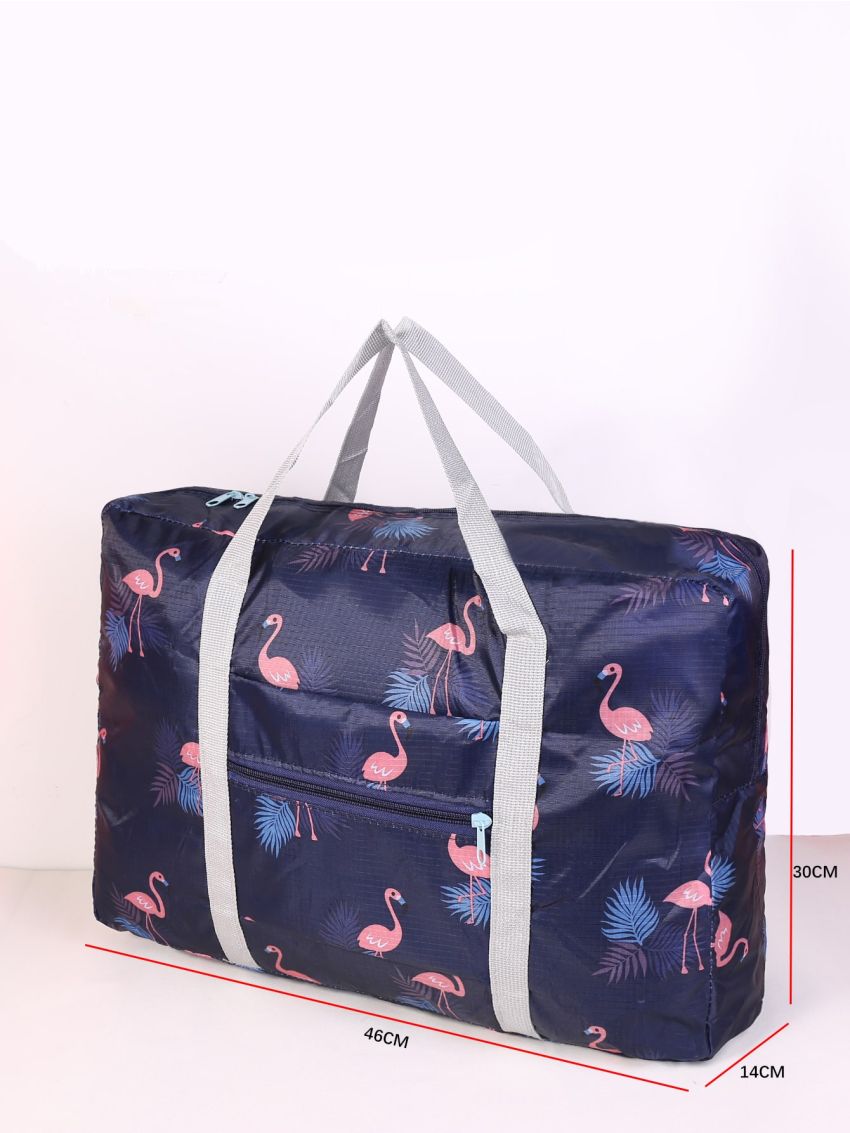 Flamingo & Tropical Print Duffel Bag