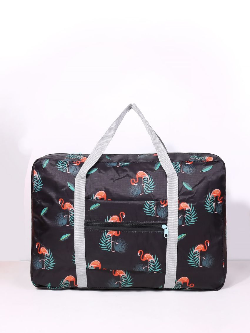 Tropical & Flamingo Print Duffel Bag