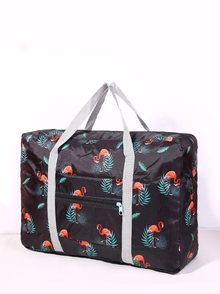 Tropical & Flamingo Print Duffel Bag