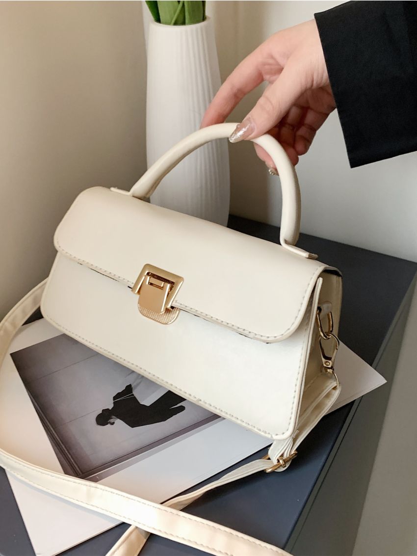 Metal Lock Flap Square Bag