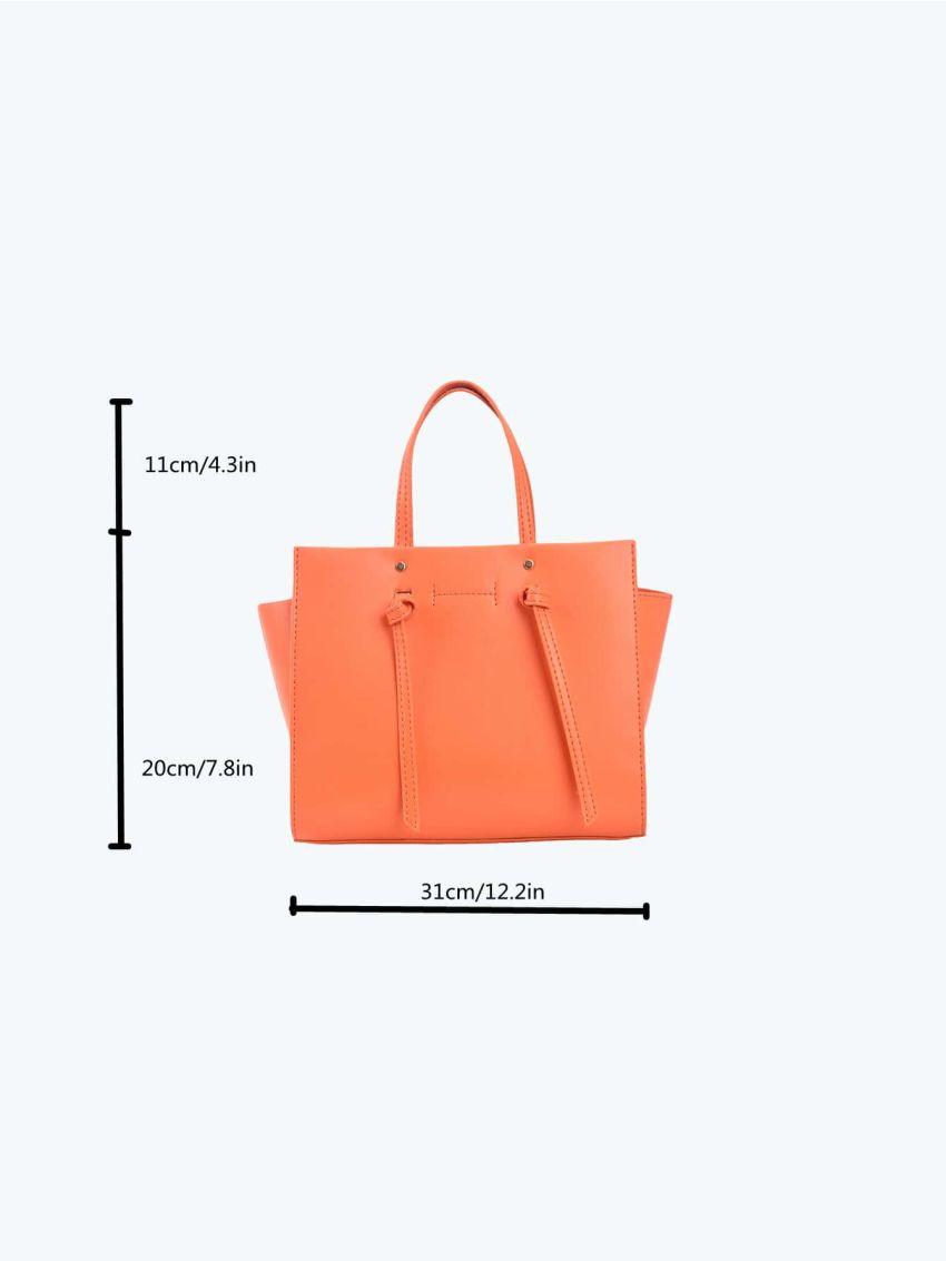 Studded Decor Top Handle Bag