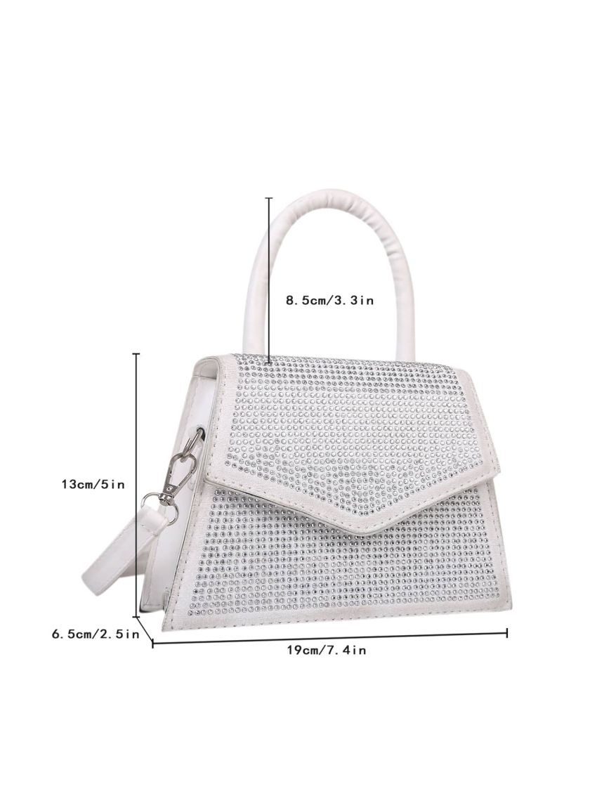 Mini Allover Rhinestone Decor Square Bag
