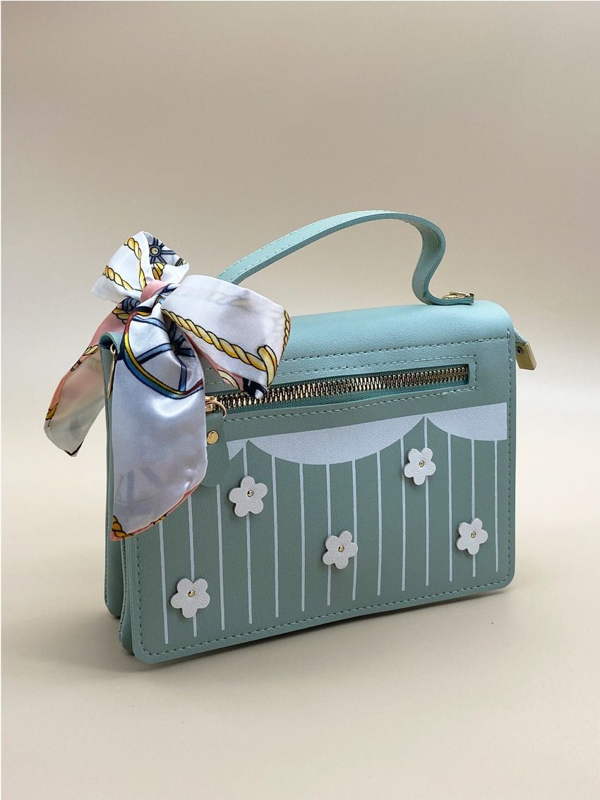 Twilly Scarf Decor Letter Graphic Square Bag