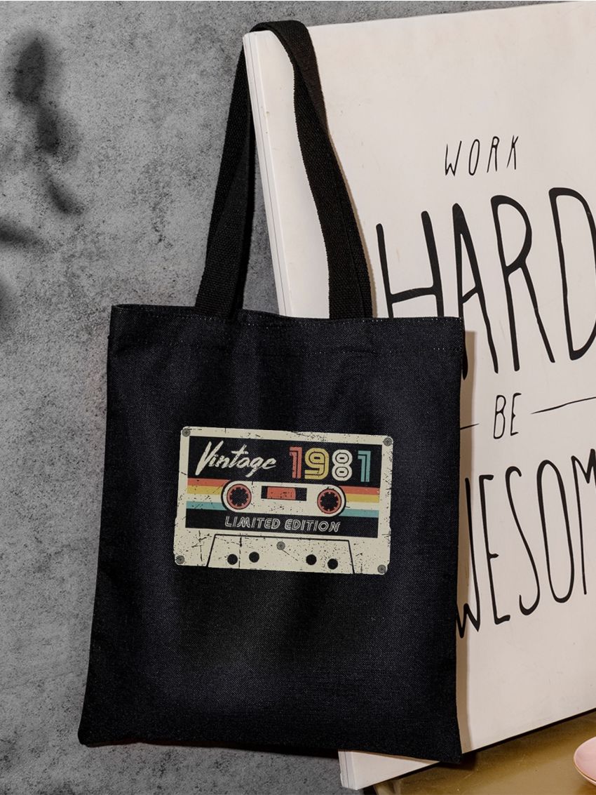 Letter & Tape Graphic Shopper Bag