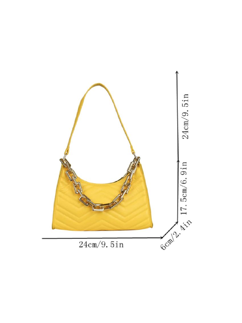 Chevron Chain Baguette Bag