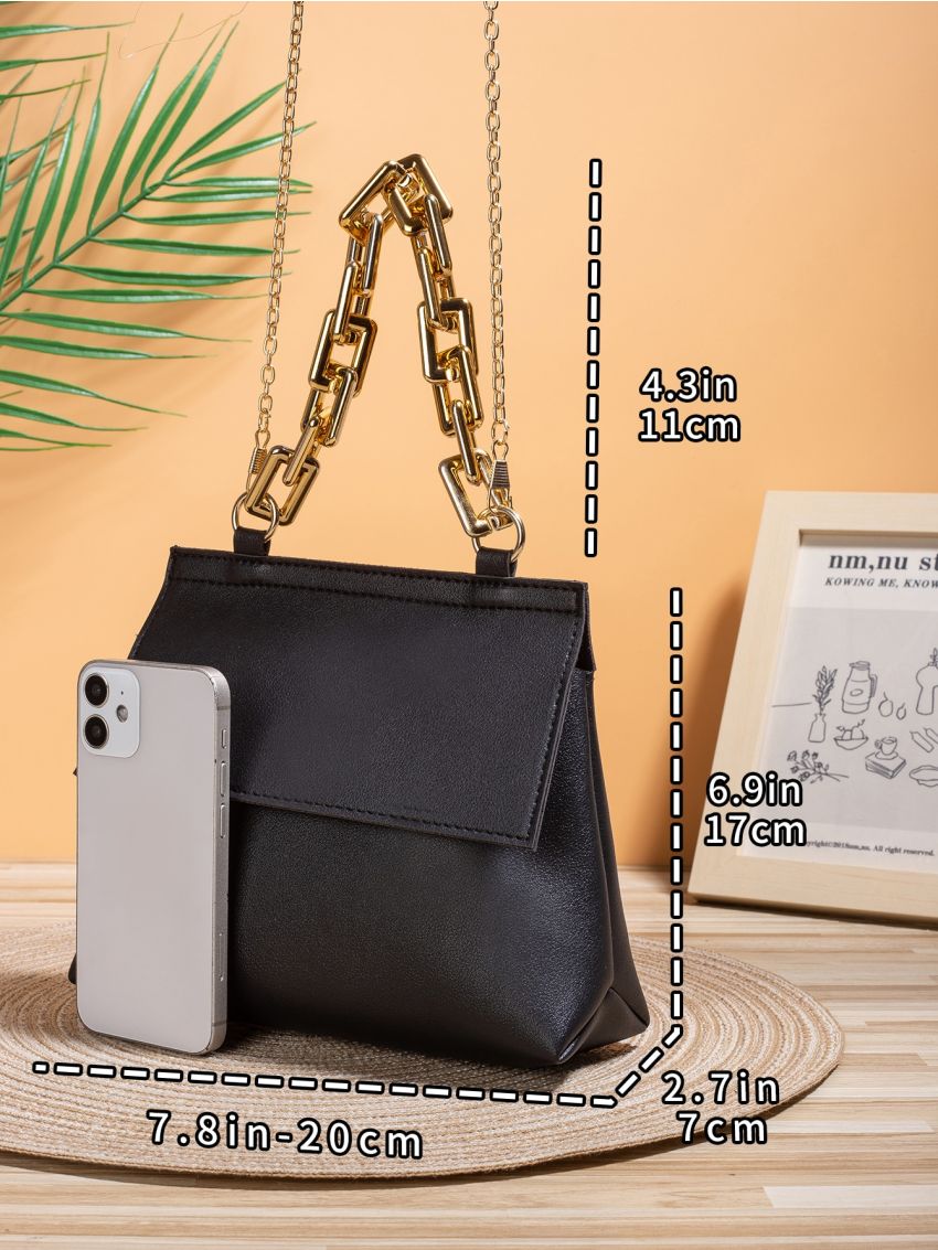 Mini Chain Flap Bucket Bag