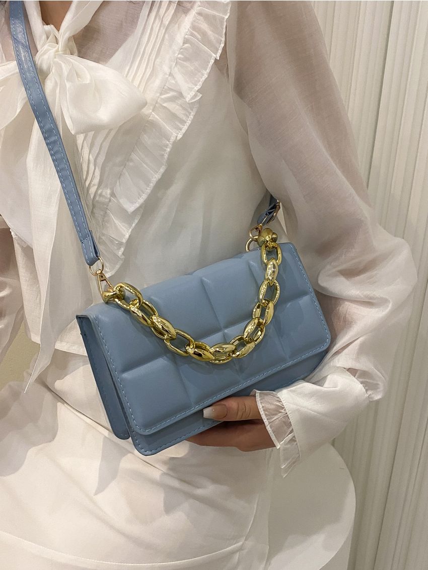 Mini Geo Graphic Chain Satchel Bag