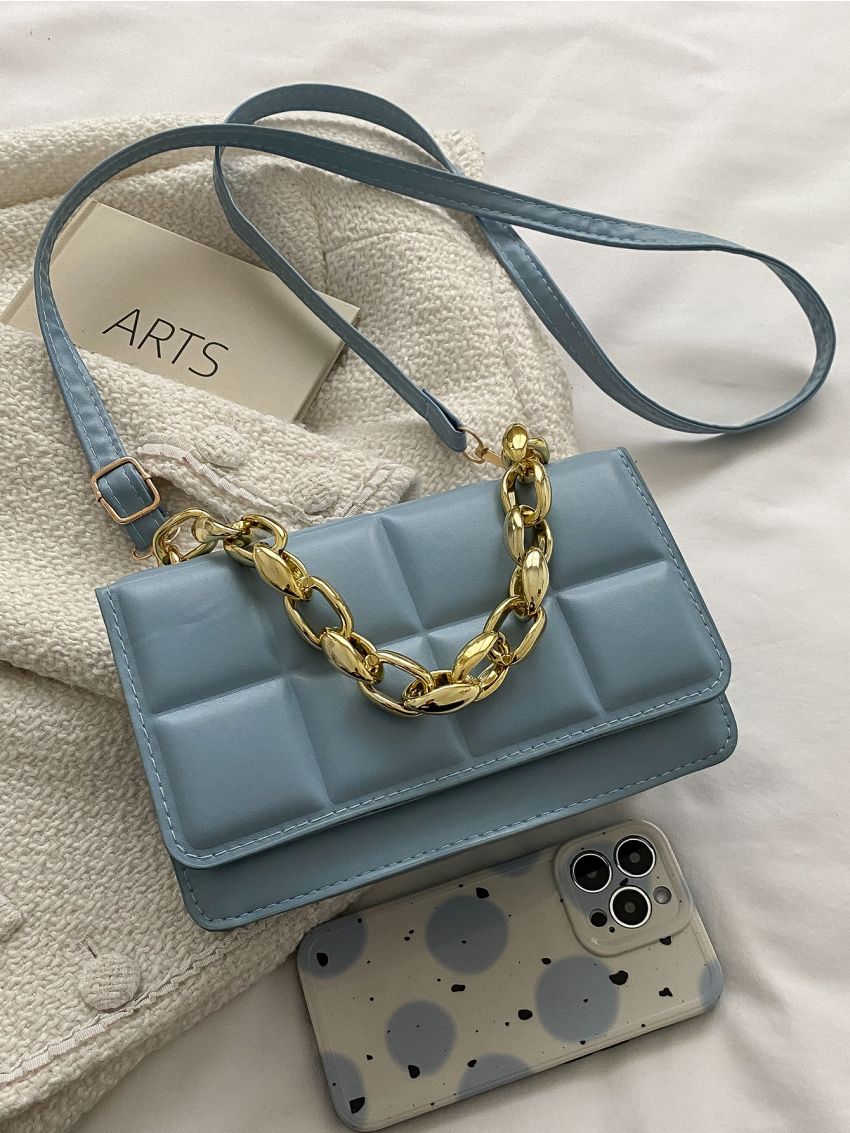 Mini Geo Graphic Chain Satchel Bag