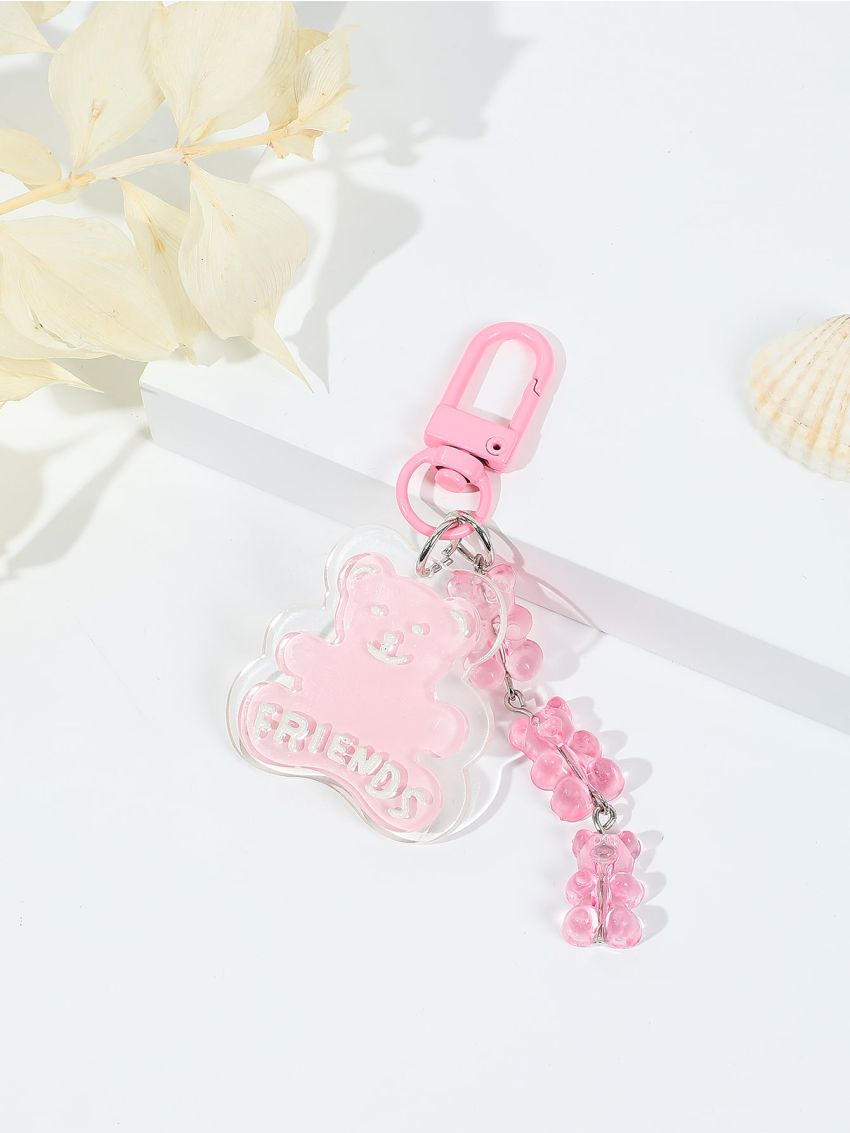 Bear Design Letter Graphic Bag Charm