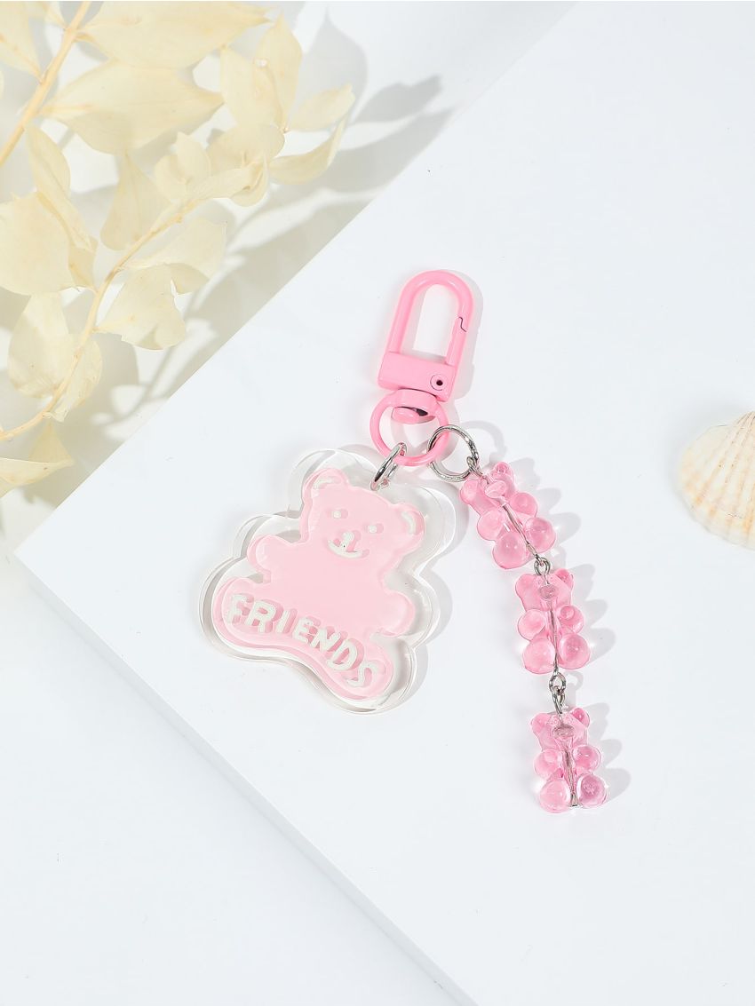Bear Design Letter Graphic Bag Charm