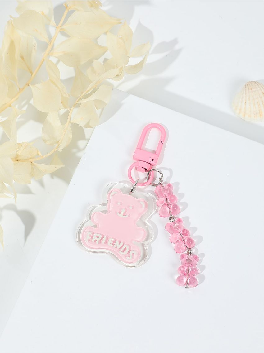 Bear Design Letter Graphic Bag Charm