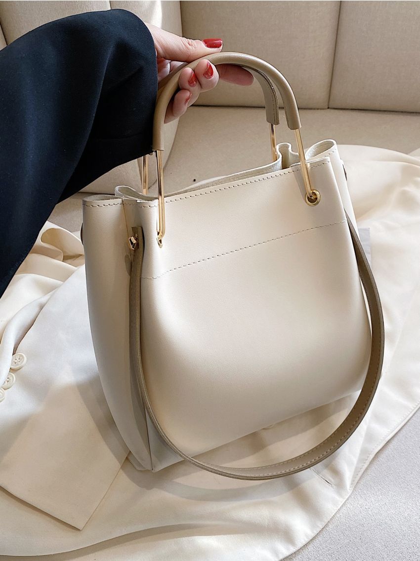 Stitch Detail Top Handle Bag