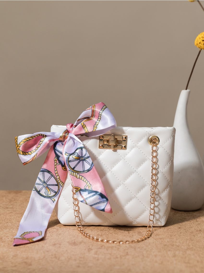 Mini Twilly Scarf Decor Quilted Square Bag