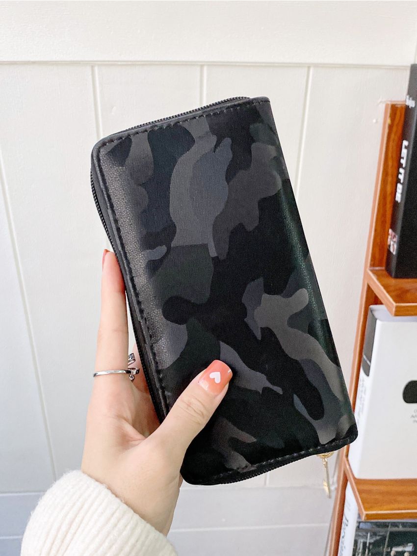 Camo Graphic Long Wallet