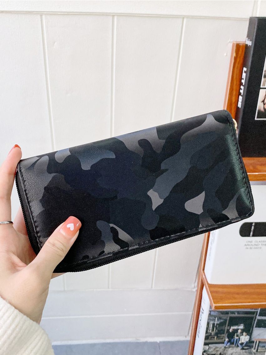 Camo Graphic Long Wallet