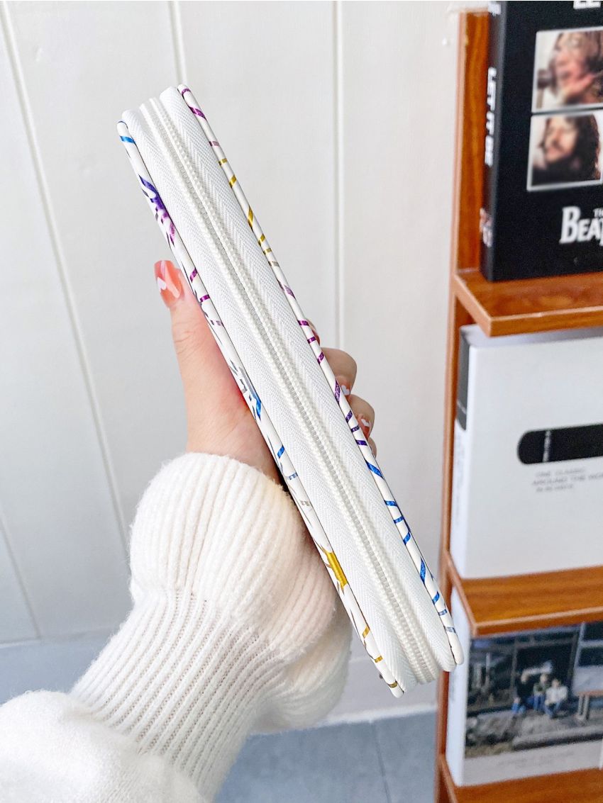 Colorblock Geometric Pattern Long Wallet