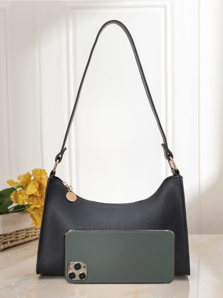 Minimalist Chevron Baguette Bag