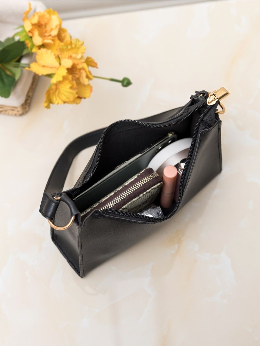 Minimalist Chevron Baguette Bag