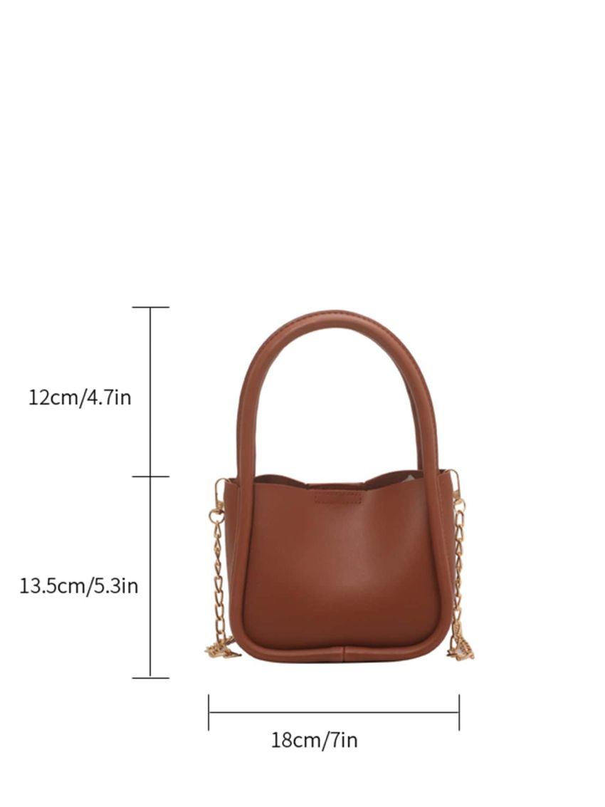 Mini Double Handle Chain Bucket Bag