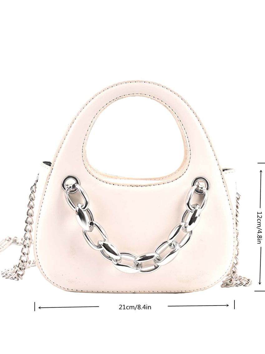 Minimalist Chain Decor Saddle Bag