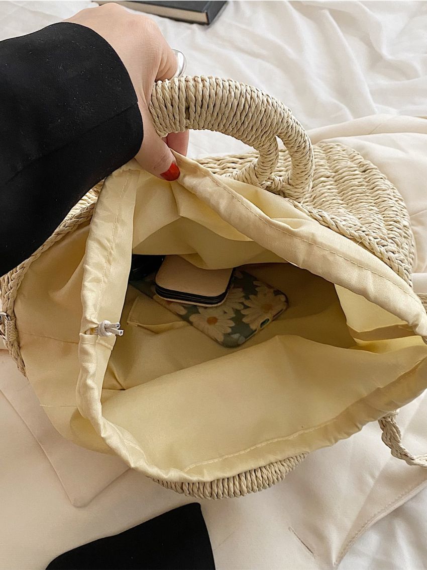 Straw Top Handle Bag