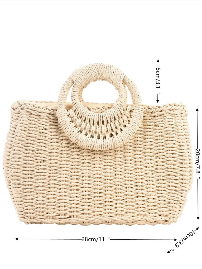 Straw Top Handle Bag