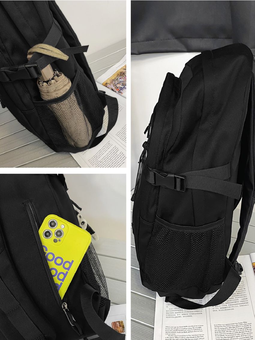 Letter Graphic Drawstring Decor Backpack