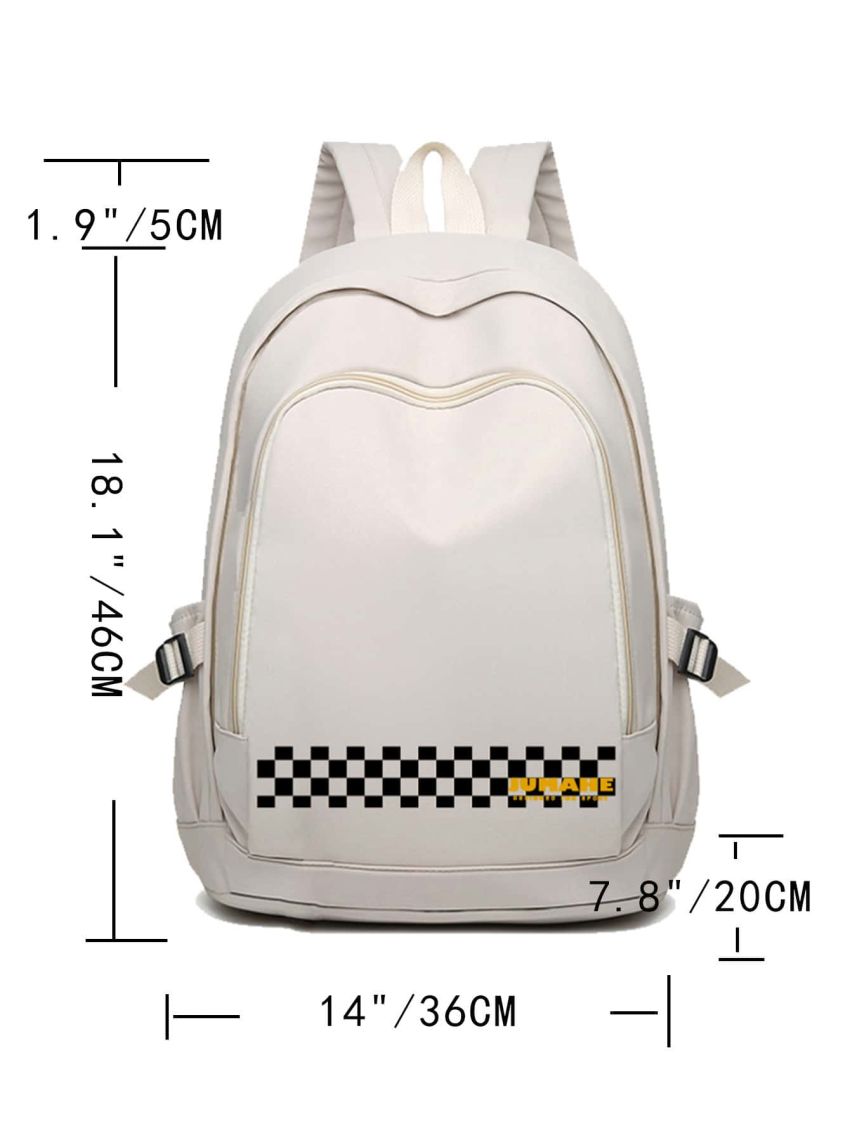 Checkered Graphic Large Capacity Backpack