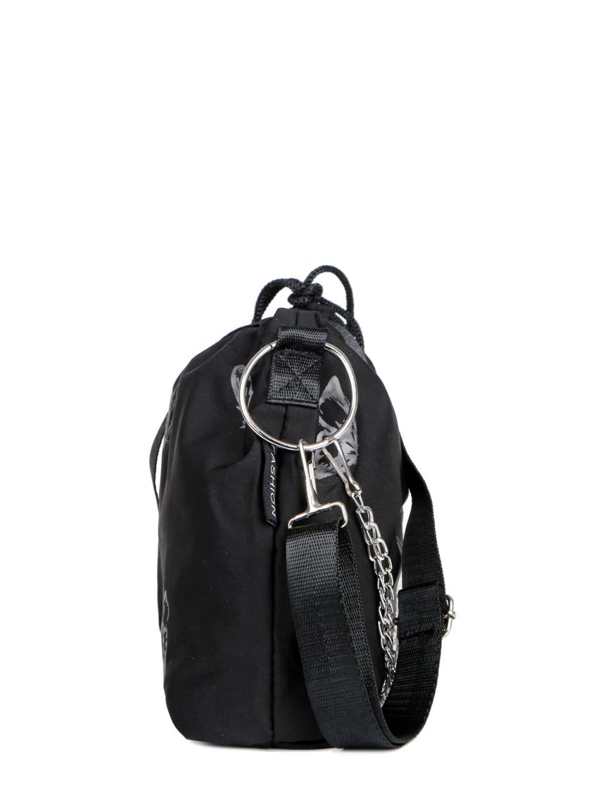 Butterfly Print Drawstring Design Chain Bucket Bag