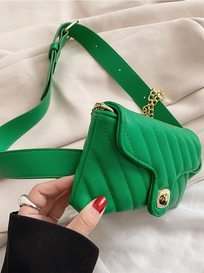 Quilted Twist Lock Belt Bag
