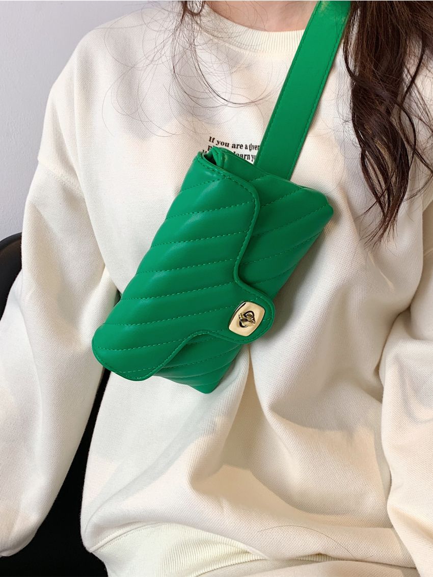 Quilted Twist Lock Belt Bag