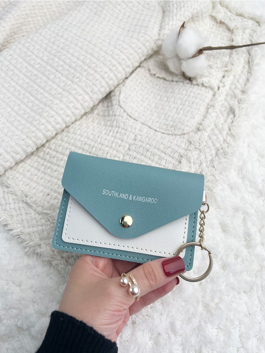 Letter Graphic Snap Button Card Holder