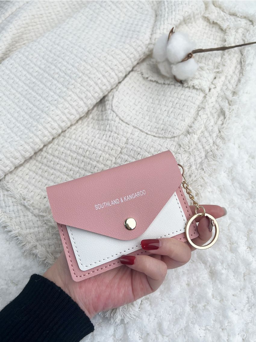 Letter Graphic Snap Button Card Holder