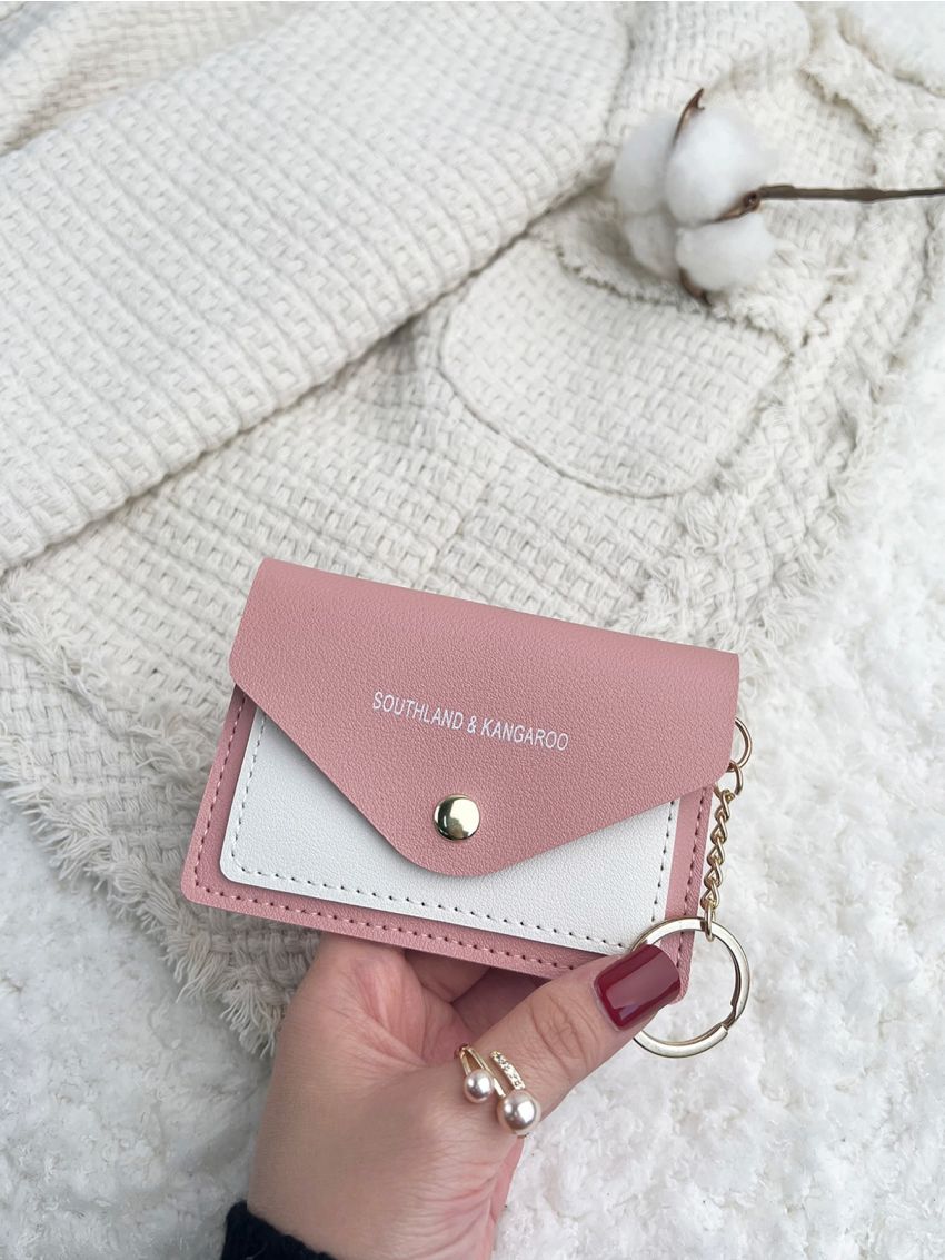 Letter Graphic Snap Button Card Holder