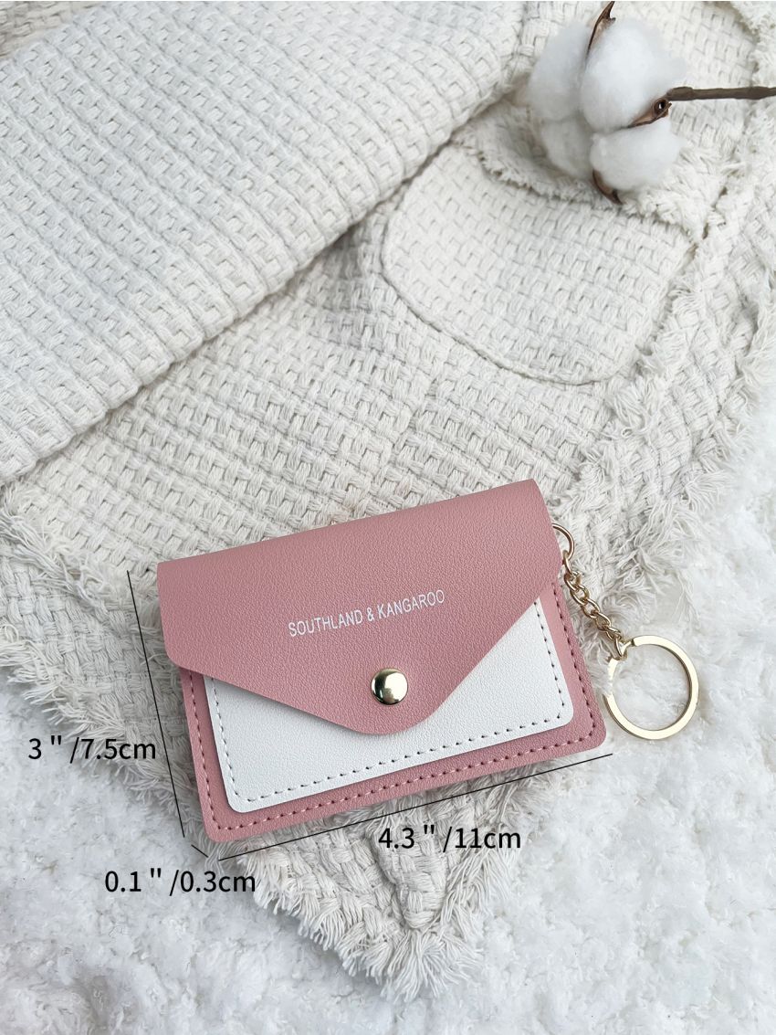 Letter Graphic Snap Button Card Holder
