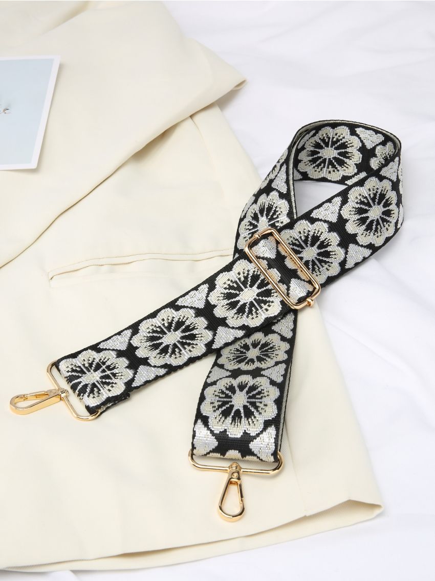 Geometric Embroidery Bag Strap