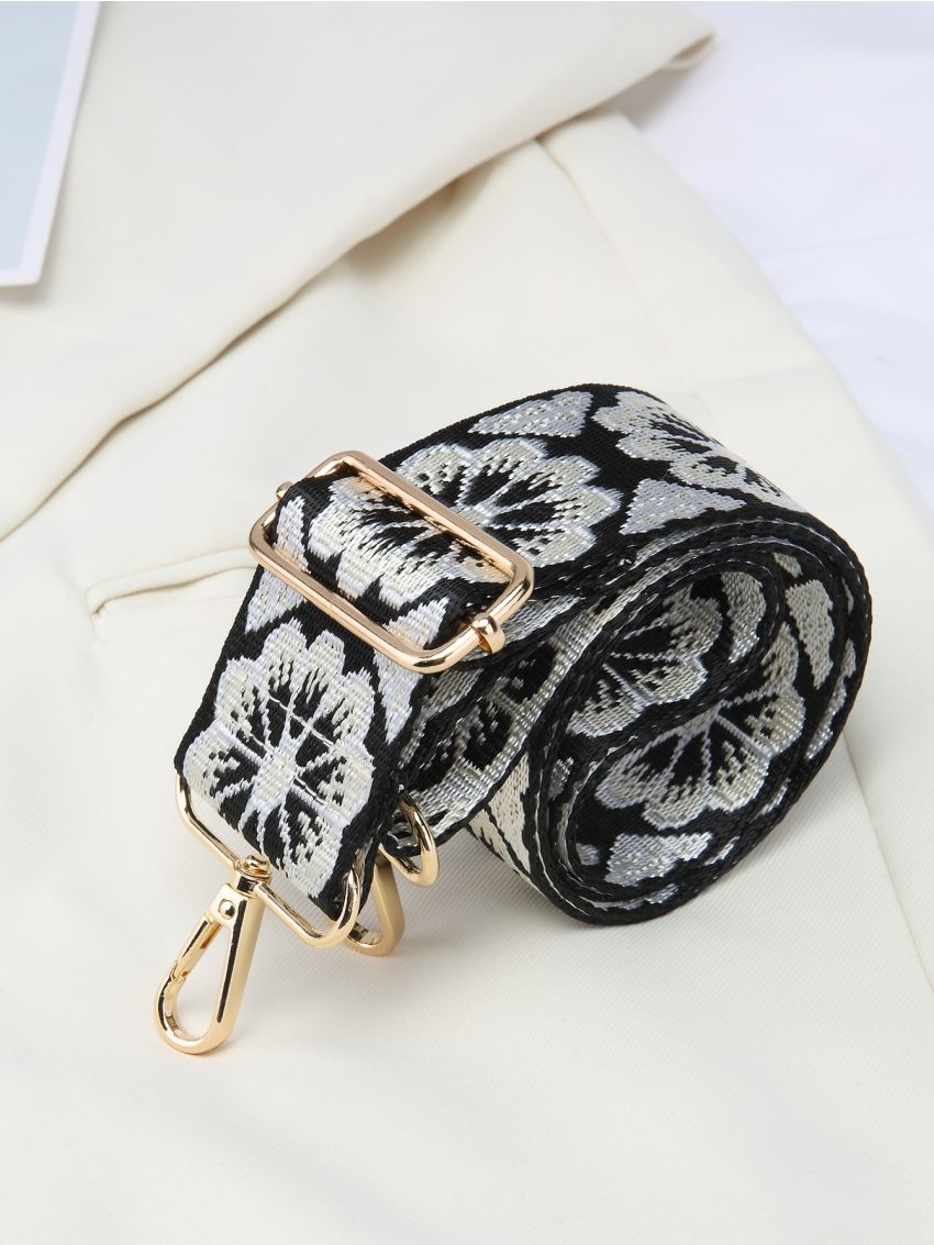 Geometric Embroidery Bag Strap